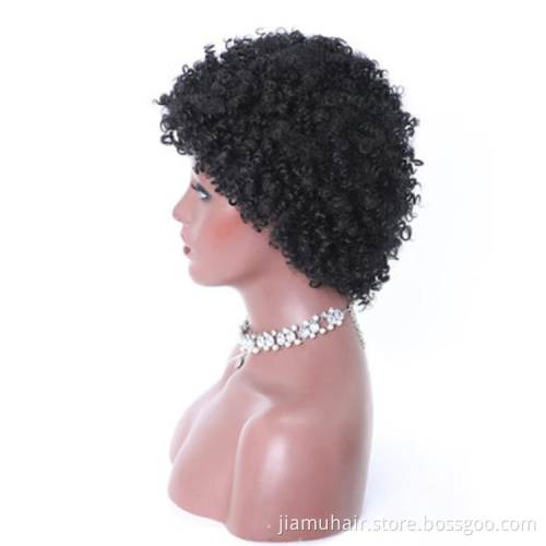 Synthetic Kinky Curly Wigs For Women Natural Black Short Afro Hair Female Cosplay Wigs Wholesale